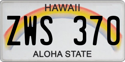 HI license plate ZWS370