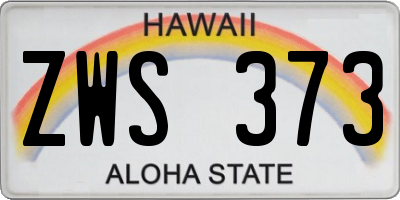 HI license plate ZWS373