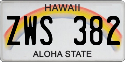 HI license plate ZWS382