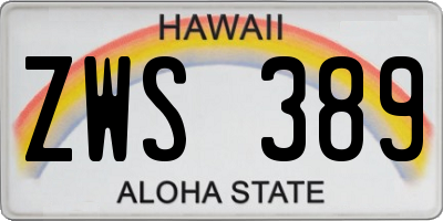HI license plate ZWS389