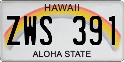 HI license plate ZWS391