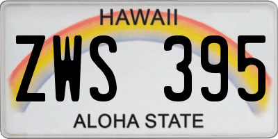 HI license plate ZWS395
