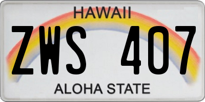 HI license plate ZWS407