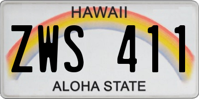 HI license plate ZWS411
