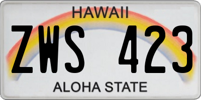 HI license plate ZWS423