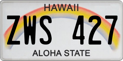 HI license plate ZWS427