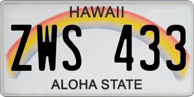 HI license plate ZWS433