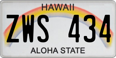 HI license plate ZWS434