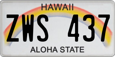 HI license plate ZWS437