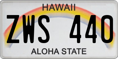 HI license plate ZWS440