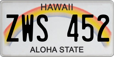 HI license plate ZWS452