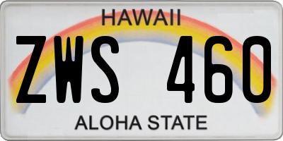HI license plate ZWS460