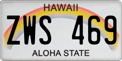 HI license plate ZWS469