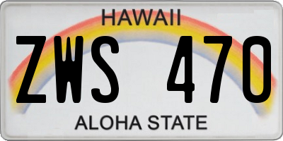 HI license plate ZWS470