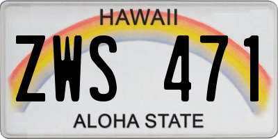 HI license plate ZWS471