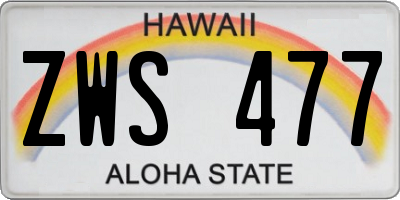 HI license plate ZWS477