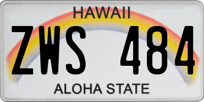 HI license plate ZWS484