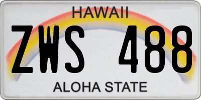 HI license plate ZWS488