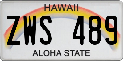 HI license plate ZWS489