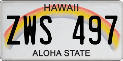 HI license plate ZWS497