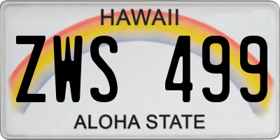 HI license plate ZWS499