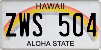 HI license plate ZWS504