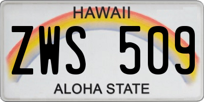 HI license plate ZWS509