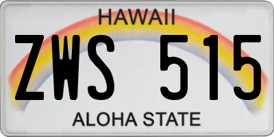 HI license plate ZWS515