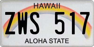HI license plate ZWS517