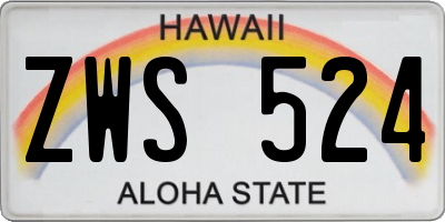HI license plate ZWS524