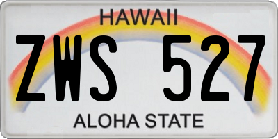 HI license plate ZWS527