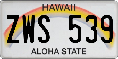 HI license plate ZWS539