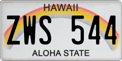 HI license plate ZWS544