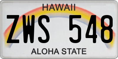 HI license plate ZWS548