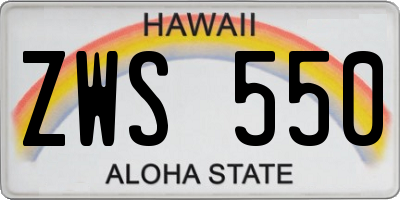HI license plate ZWS550