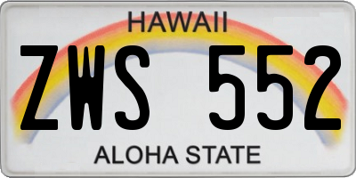 HI license plate ZWS552