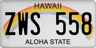 HI license plate ZWS558