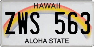 HI license plate ZWS563