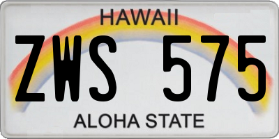HI license plate ZWS575