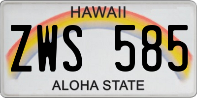 HI license plate ZWS585
