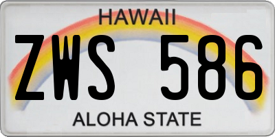 HI license plate ZWS586