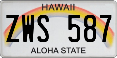 HI license plate ZWS587