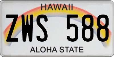 HI license plate ZWS588