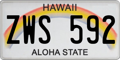 HI license plate ZWS592