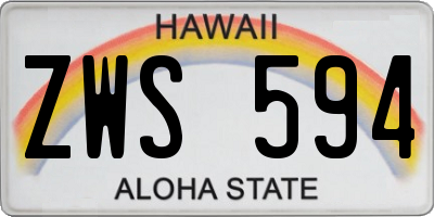HI license plate ZWS594