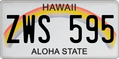 HI license plate ZWS595