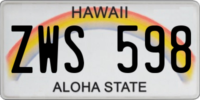 HI license plate ZWS598