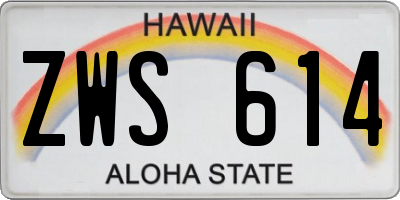 HI license plate ZWS614