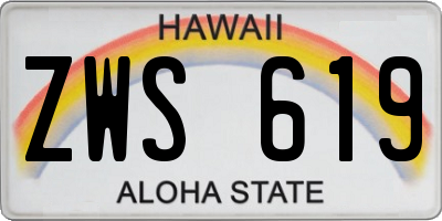 HI license plate ZWS619