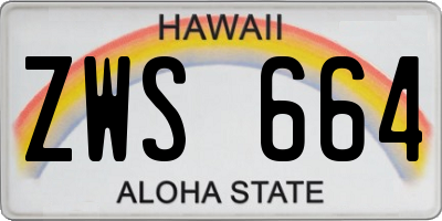 HI license plate ZWS664